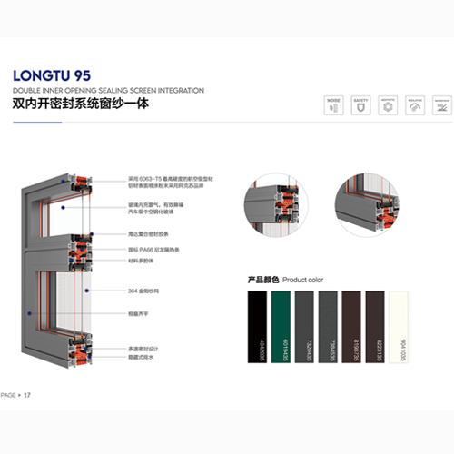 95双内开密封系统窗纱一体